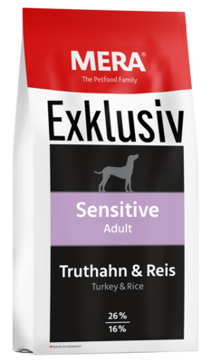 10:MERA EXKLUSIV Sensitive Adult Truthahn & Reis für ausgewachsene Hunde mit gesteigerter Aktivität