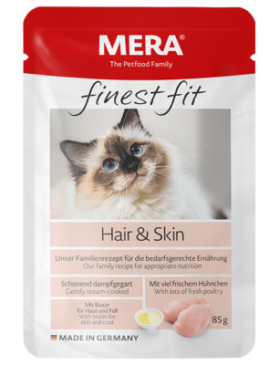 13:MERA finest fit Hair&Skin Nassfutter für Katzen mit Haut- oder Fellproblemen