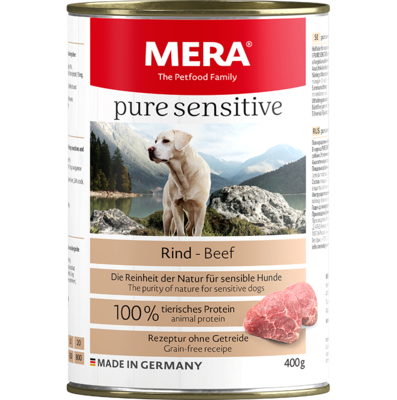 12:MERA pure sensitive Rind Nassfutter 100% tierisches Protein für sensible Hunde