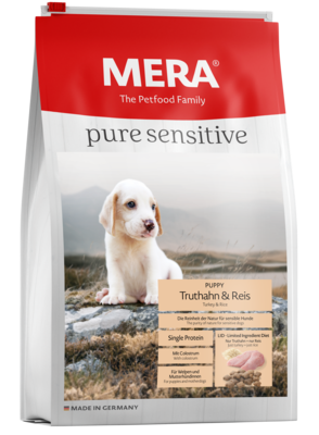 12:MERA pure sensitive Puppy Truthahn & Reis für Welpen und Mutterhündinnen