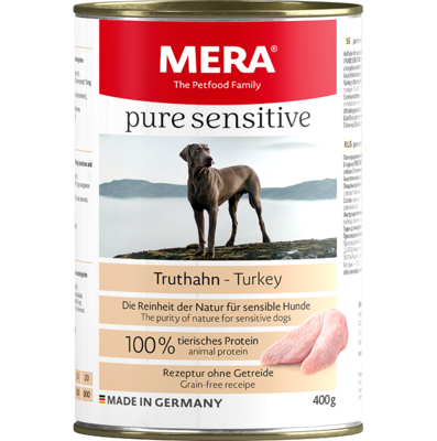 12:MERA pure sensitive Truthahn Nassfutter 100% tierisches Protein für sensible Hunde
