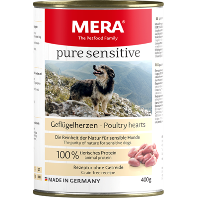 12:MERA pure sensitive Geflügelherzen Nassfutter 100% tierisches Protein für sensible Hunde