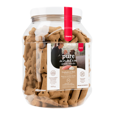 mera pure sensitive goody snacks Leckerlis mit Truthahn & Reis