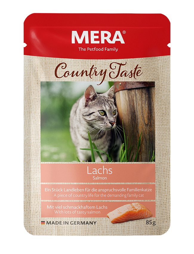 Katzenfutter MERA Country Taste Lachs Nassfutter für die Familienkatze