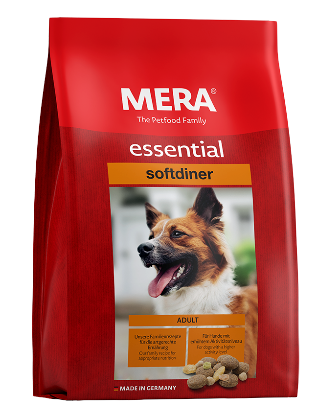 Hundefutter MERA essential softdiner Das Mix-Menü für Hunde mit erhöhtem Aktivitätsniveau