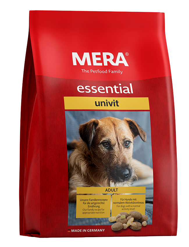 Hundefutter MERA essential univit Das Mix-Menü für Hunde mit normalem Aktivitätsniveau