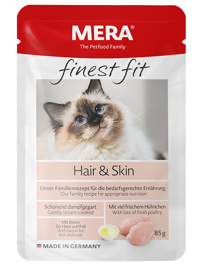 Katzenfutter MERA finest fit Hair&Skin Nassfutter für Katzen mit Haut- oder Fellproblemen