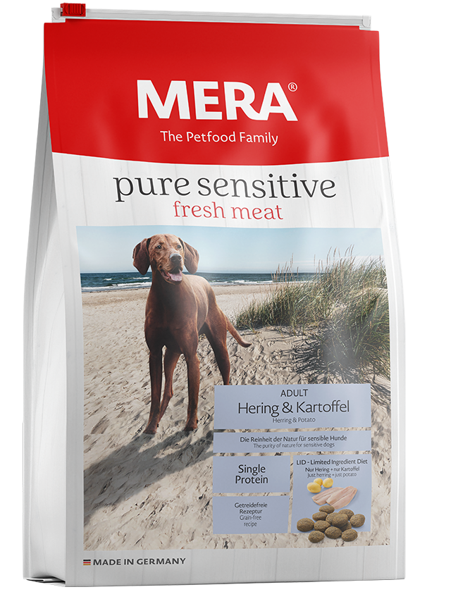 Hundefutter MERA pure sensitive  fresh meat Hering & Kartoffel für den sensiblen Hund