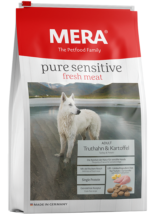 Hundefutter MERA pure sensitive fresh meat Truthahn und Kartoffel